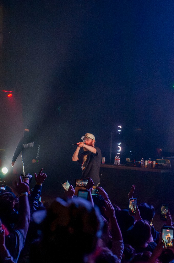 Germ holds the Aztec Theatre crowd during his Back to Hell Tour set